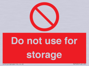 Do not use for storage
